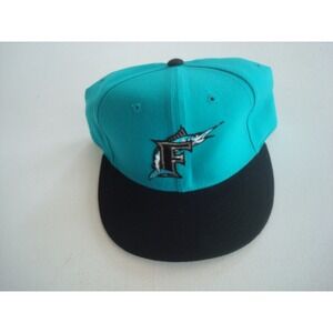 FLORIDA MARLINS  NEW ERA DIAMOND  90S FITTED SZ 7 3/8  HAT CAP VINTAGE EE4